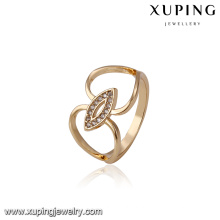 14638 Edler Schmuck 18k Gold Fingerring mit weißen Zirkon-Stein-Ring-Designs für Frauen